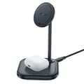 Miniatyrbillede 2 af 6: 2i1 Qi 15W trådløs oplader og stativ til iPhone og Apple AirPods E6 sort