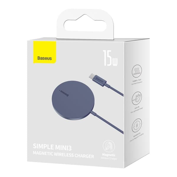 Enkel Mini3 MagSafe Qi 15W magnetisk induktionsladdare, lila