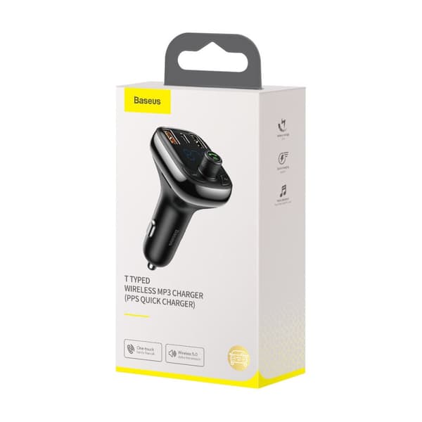 2in1 Bluetooth lähetin + laturi S-13 Overseas Edition -autoon, musta