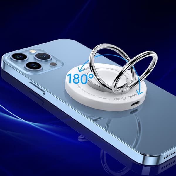 Induktiv laddare för iPhone MagSafe med hållare 15W, vit