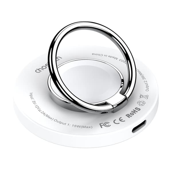 Induktiv laddare för iPhone MagSafe med hållare 15W, vit
