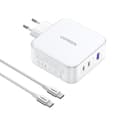Miniatyrbillede 2 af 4: GaN Nexode USB-A 2x USB-C 140W vægoplader + USB-C kabel 1,5m hvid
