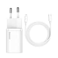 Miniatyrbillede 1 af 6: Hurtigoplader til iPhone Super Si 1C 20W Strømforsyning + USB-C - Lightning-kabel 1m hvid