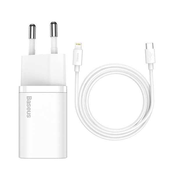 Hurtigoplader til iPhone Super Si 1C 20W Strømforsyning + USB-C - Lightning-kabel 1m hvid Hvid