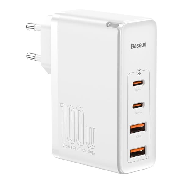 GaN2 Pro USB hurtigoplader USB-C QC PD 100W hvid
