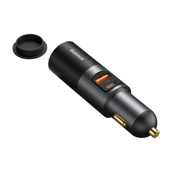 USB biloplader USB-C cigarettænderstik QC PD Share Together grå