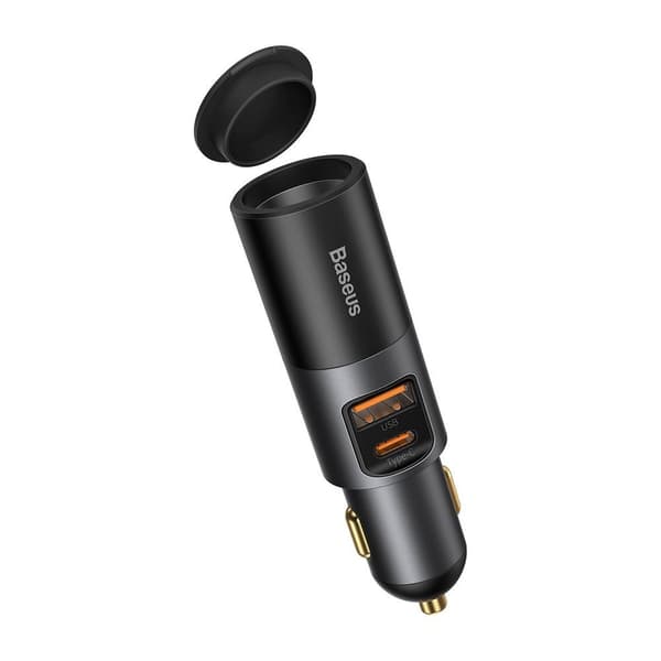 USB biloplader USB-C cigarettænderstik QC PD Share Together grå