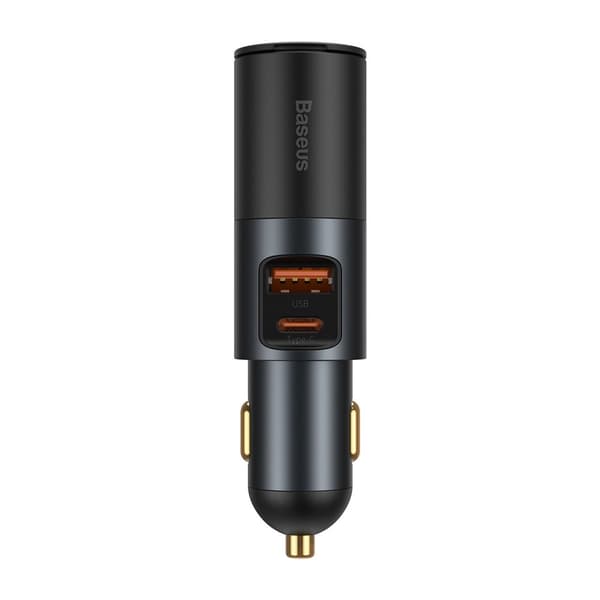 USB biloplader USB-C cigarettænderstik QC PD Share Together grå