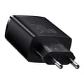 Miniatyrbillede 3 af 6: Kompakt hurtig vægoplader 2x USB USB-C 30W 3A PD QC sort
