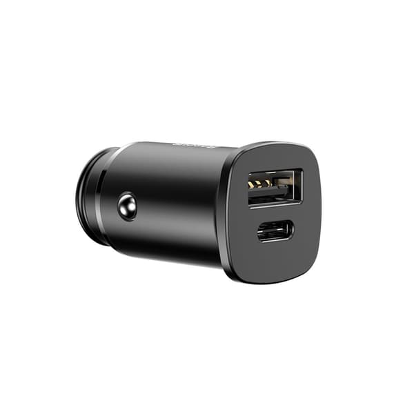 Smart biloplader med 2 USB-porte og USB-C QC PD sort