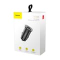 Miniatyrbillede 5 af 6: Smart biloplader med 2 USB-porte og USB-C QC PD sort