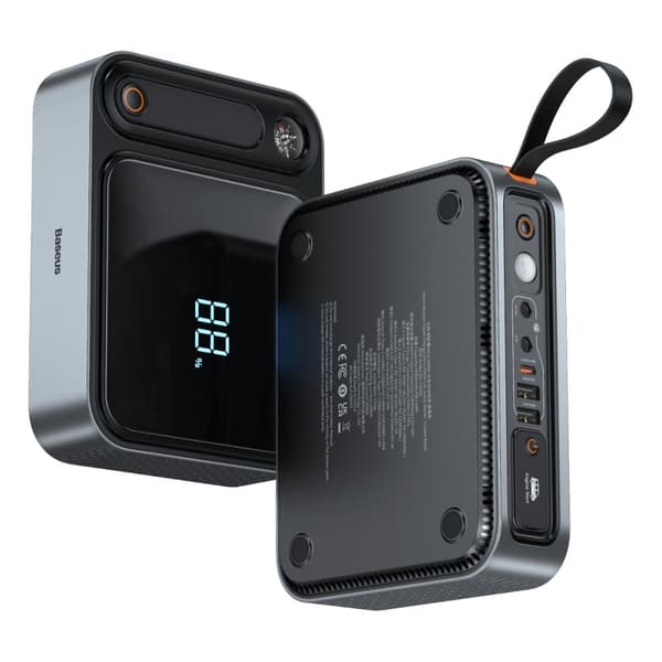 3in1 USB Powerbank USB-C Jump Jump Starter autolle 3000A taskulamppu musta