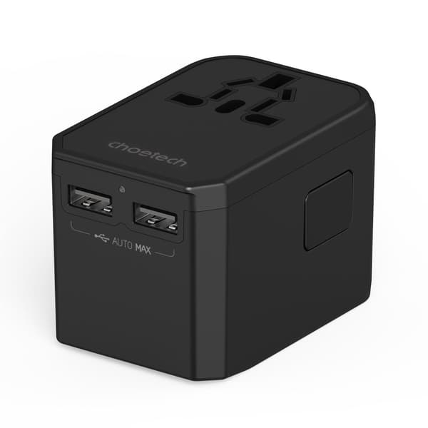 Universal rejseoplader 2x USB-C 2x USB-A PD 45W US EU UK AU Stik Sort