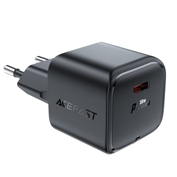 Mini GaN PD 30W USB-C laturi, musta