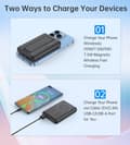 Pikkukuva 5 / 6: Powerbank 10000mAh langaton MagSafe USB-A USB-C jalusta toiminto musta