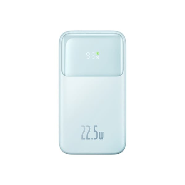 Powerbank med skærm 10000mAh 22,5W Comet Series + USB-A - USB-C kabel 0,3m blå