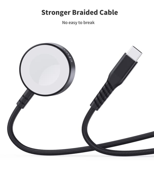 5W induktiv oplader til Apple Watch + USB-C kabel, sort