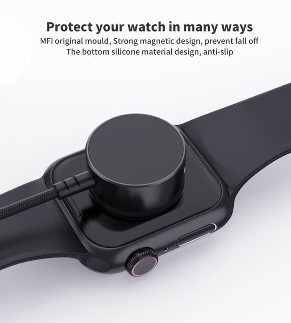 5W induktiv oplader til Apple Watch + USB-C kabel, sort