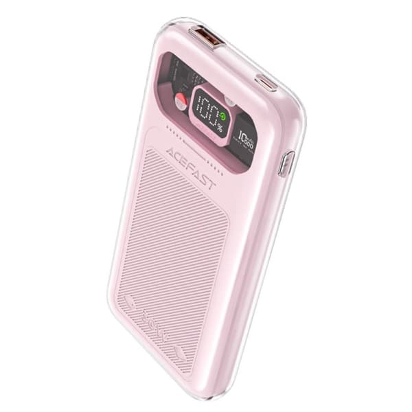 Powerbank 10000mAh Sparkling Series hurtigopladning 30W pink