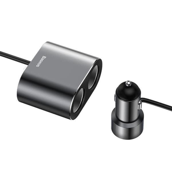 Auton tupakansytyttimen pistorasian jakaja, laturi 2x USB 3.1A 17W, musta