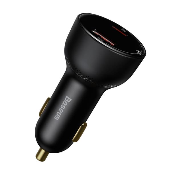 Hurtig, kraftfuld USB/USB-C biloplader PPS QC PD 100W, sort