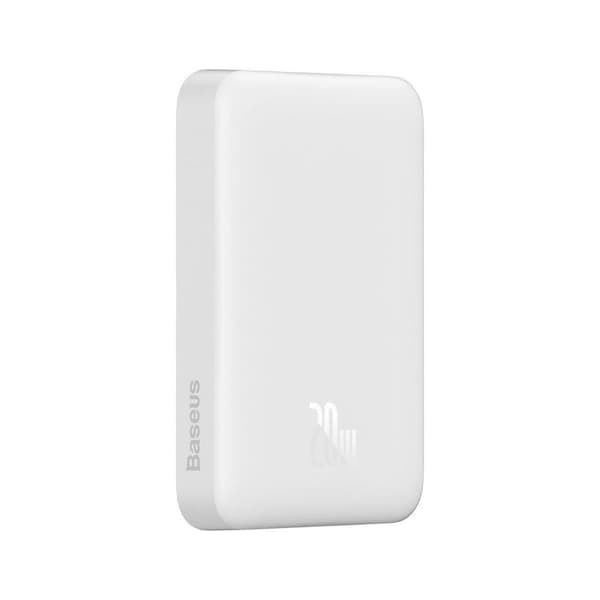 Mini powerbank 10000mAh med induktiv opladning MagSafe PD 20W hvid