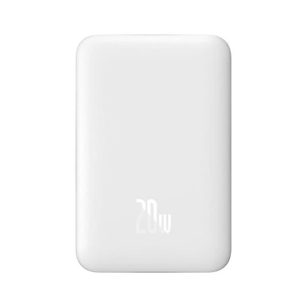 Mini powerbank 10000mAh med induktiv opladning MagSafe PD 20W hvid