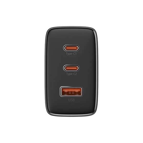 GaN Cube Pro 65W 2x USB-C USB-A vægoplader, sort