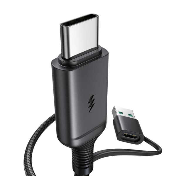Langaton magneettinen laturi 15W USB / USB-C kaapelilla, musta