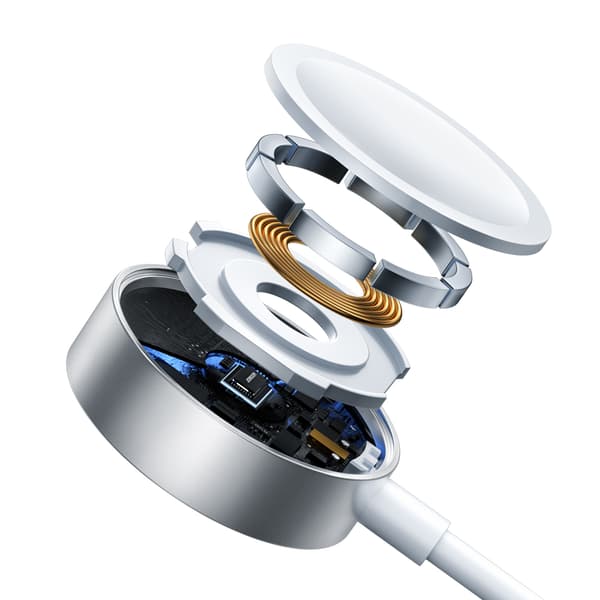 3i1 kabel USB-A kabel med induktiv oplader + 2x iPhone Lightning 1,2m hvid