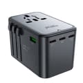 Pikkukuva 2 / 6: Universaali GaN-matkalaturi 2x USB-A 3x USB-C liittimet UK EU USA AUS Musta