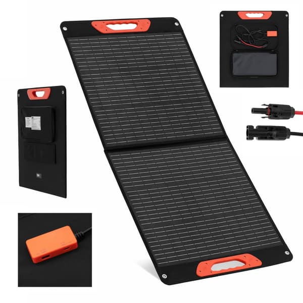 Solcelleoplader solpanel foldbar turistcamping 2 x USB 100 W