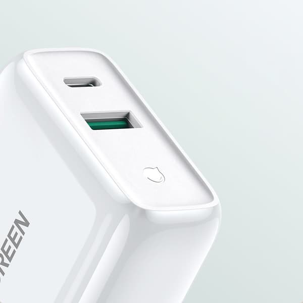 Hurtigoplader USB-C + USB 36 W Quick Charge 4.0 Power Delivery hvid