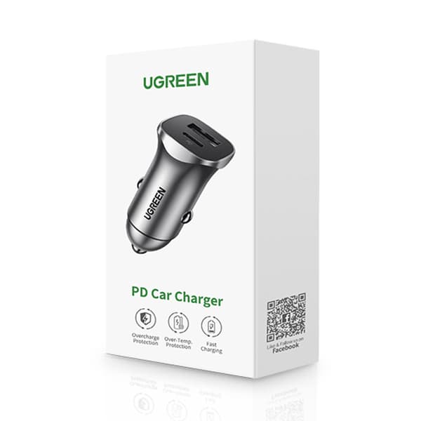 USB-C USB 24W Power Delivery Quick Charge billader, grå