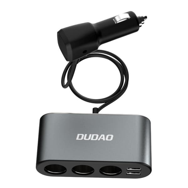Autolaturi 2x USB + tupakansytyttimen pistorasian jakaja 3x musta
