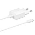 Miniatyrbillede 1 af 5: USB-C 15W PD AFC vægoplader + hvidt USB-C kabel