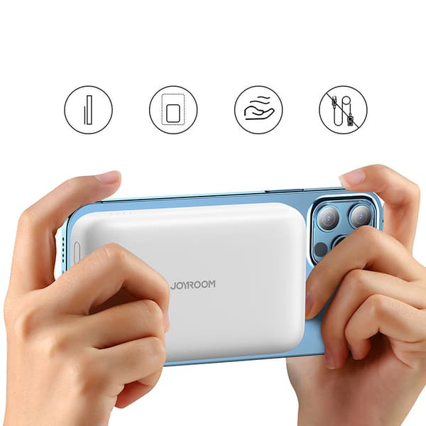 Mini Power Bank 10000mAh magneettinen QC PD USB USB-C -laturilla, valkoinen