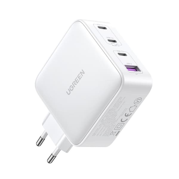 GaN-pikalaturi 3x USB-C USB 100W PPS PD Virtalähde valkoinen