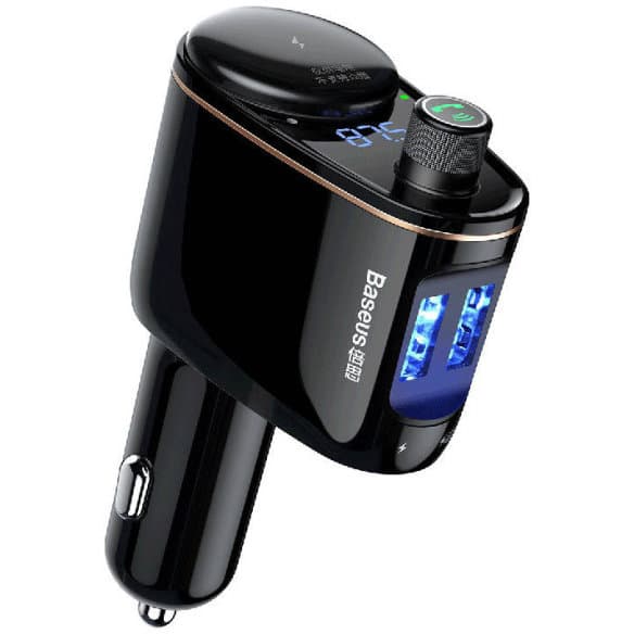 2i1 Bluetooth FM bilsender og 2x USB oplader, sort
