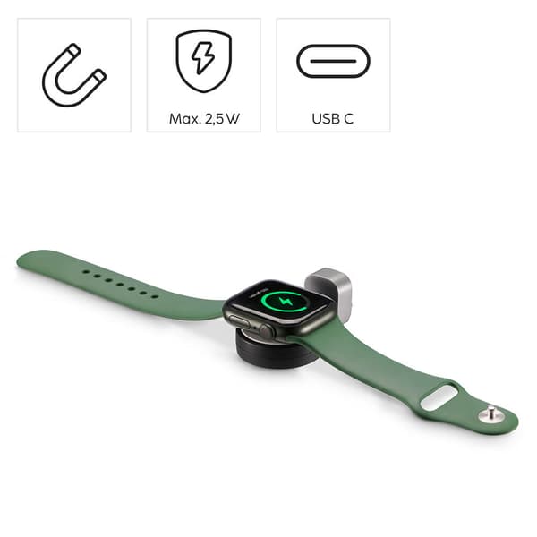 Laddare Trådlös för Apple Watch USB-C Svart