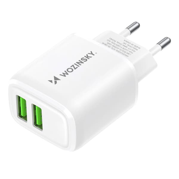 Vegglader 2,4A 30W med 2 USB-porter