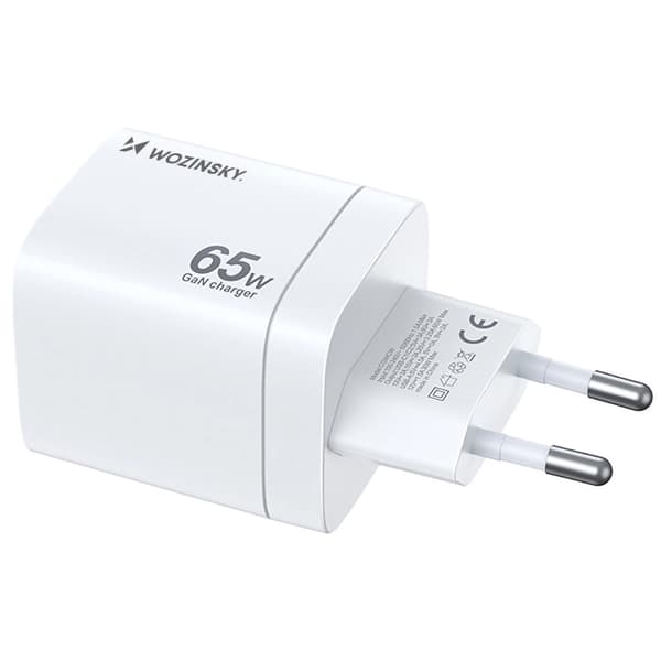 GaN 65W vegglader med 2 USB-C og 1 USB-A