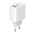Miniatyrbild 2 av 2: Väggladdare med USB och USB-C 5V 2,4A - Vit