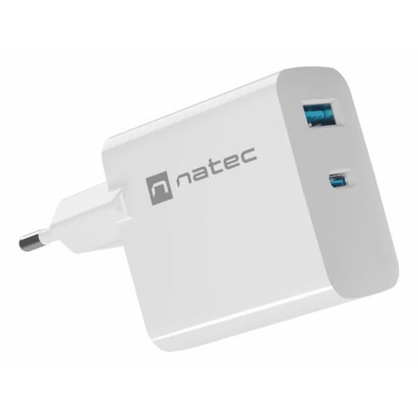 Universal inomhusladdare - NATEC NUC-2144 - 20V - USB Typ C - Vit Vit