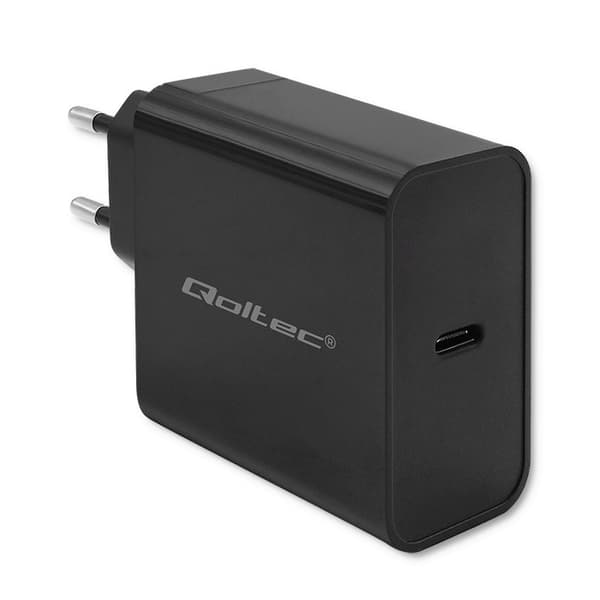 Qoltec 52379 Super Quick PD Laddare | 1xUSB-C | 65W | 5-20V | 3-3,25A | Svart