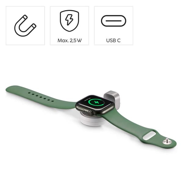Laddare Trådlös för Apple Watch USB-C Vit
