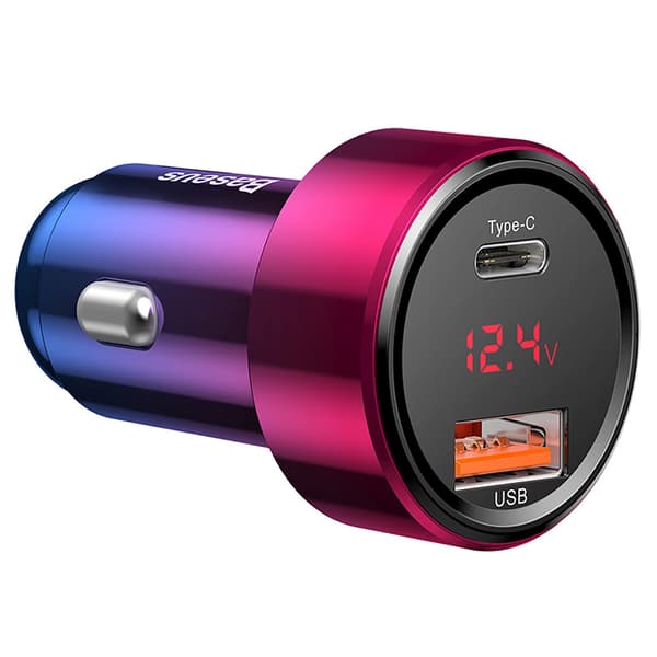 Billader med USB-C og USB 45W PD QC 6A for rask og effektiv lading Rød
