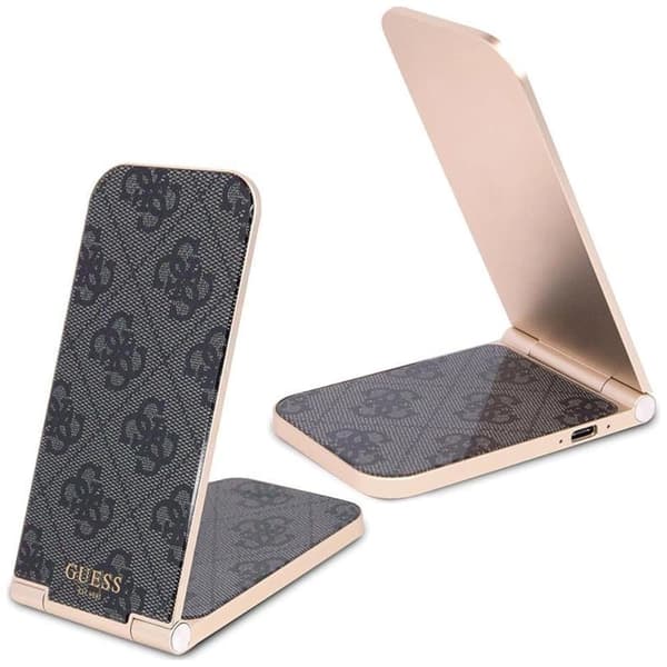 Guess 4G Pattern MagSafe sammenleggbar 2in1 15W induktiv lader - svart