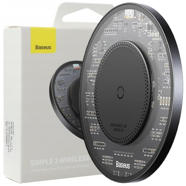 Baseus BS-W530 15W induktiv lader + USB C - USB C 24W 1m kabel - svart