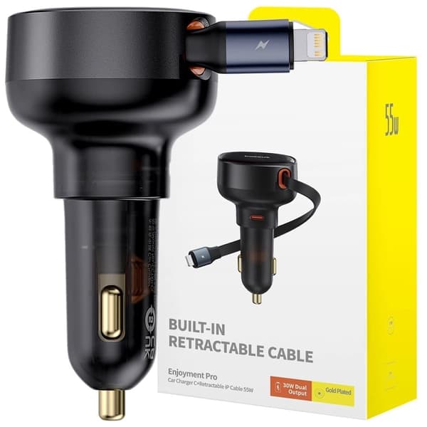 Baseus Enjoyment Pro USB-C (hunn) / Lightning (hann) 60 W billader - svart